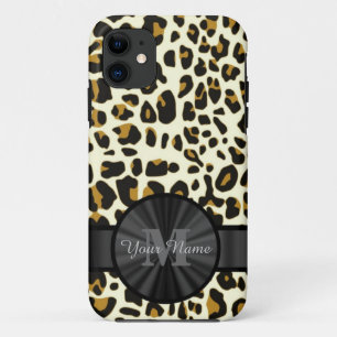 Leopardendruck mit Monogramm Case-Mate iPhone Hülle