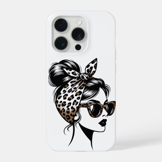 Leopardendruck Mode Mädchen iPhone-Hülle iPhone 15 Pro Hülle (Rückseite)