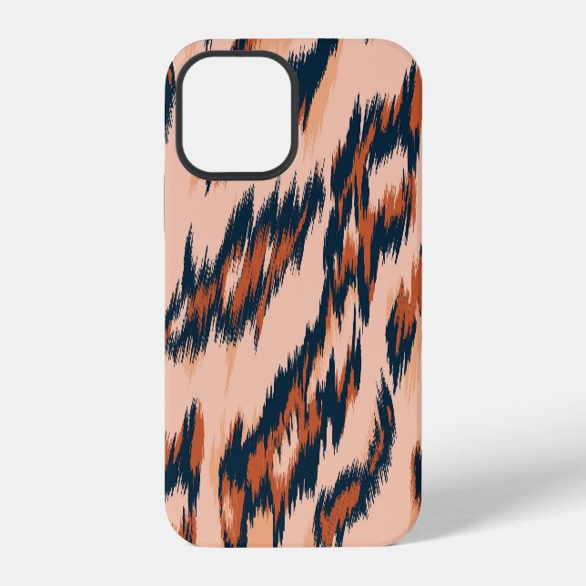 Leopardendruck: Nahtloses Textildesign. iPhone 12 Hülle (Rückseite)
