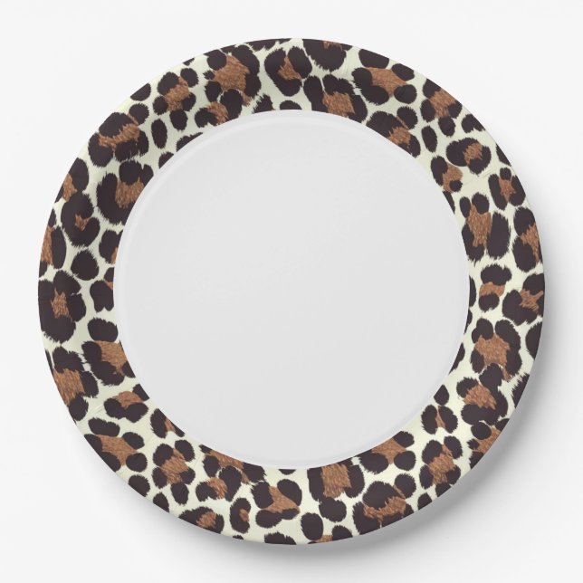 Leopardendruck-Papierteller - Maßgeschneidert  Pappteller (Vorderseite)