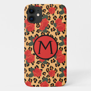 Leopardendruck & Rosen Tattoo Monogramm iPhone-Hül Case-Mate iPhone Hülle