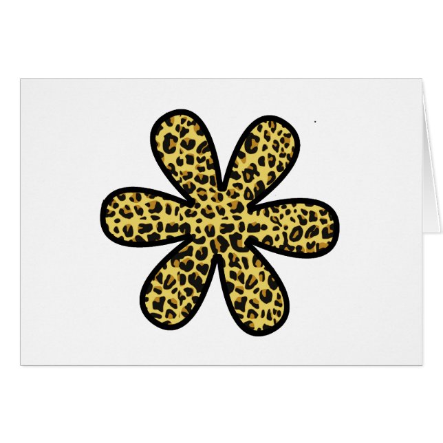Leopardendruck, Tierdruck, Braunleopard, Blume (Vorderseite (Horizontal))