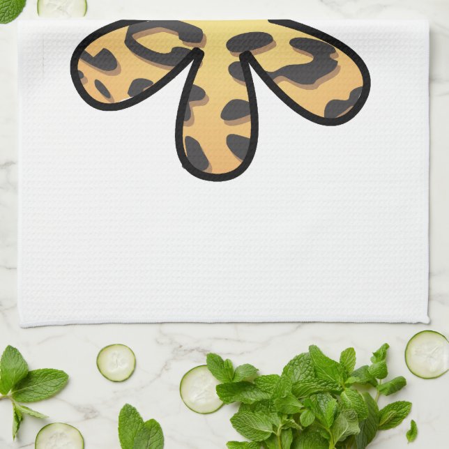 Leopardendruck, Tierdruck, Braunleopard, Blume Handtuch (Gefaltet)