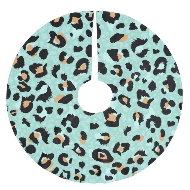 Leopardendruck, Tiermuster Polyester Weihnachtsbaumdecke (Vorderseite)