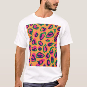 Leopardendrucke, farbiges Tiermuster. T-Shirt