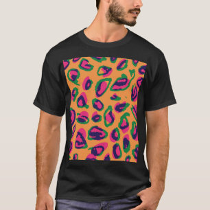 Leopardendrucke, farbiges Tiermuster. T-Shirt