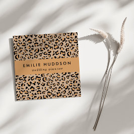 Leopardendrucke, Leoparden, Braunleopard Quadratische Visitenkarte