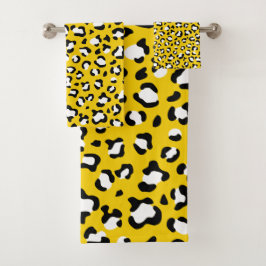 Leopardendrucke, Leoparden, Gelbleopard Badhandtuch Set