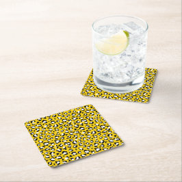 Leopardendrucke, Leoparden, Gelbleopard Rechteckiger Pappuntersetzer