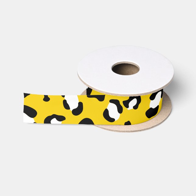 Leopardendrucke, Leoparden, Gelbleopard Satinband (Spule)