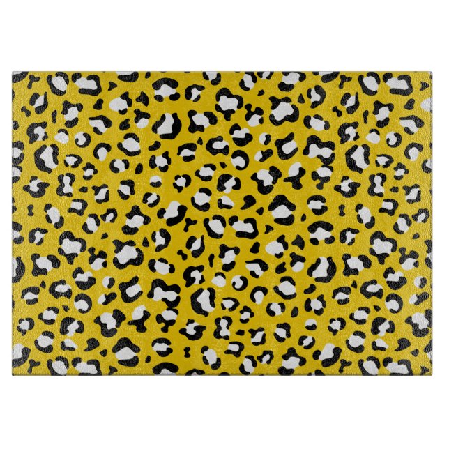 Leopardendrucke, Leoparden, Gelbleopard Schneidebrett (Vorderseite)