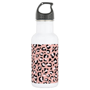 Leopardendrucke, Leoparden, rosa Leoparden Edelstahlflasche