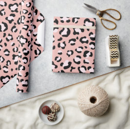 Leopardendrucke, Leoparden, rosa Leoparden Geschenkpapier
