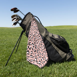 Leopardendrucke, Leoparden, rosa Leoparden Golfhandtuch