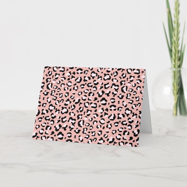 Leopardendrucke, Leoparden, rosa Leoparden Karte (Vorderseite)