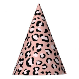 Leopardendrucke, Leoparden, rosa Leoparden Partyhütchen