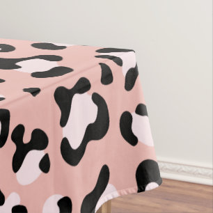 Leopardendrucke, Leoparden, rosa Leoparden Tischdecke