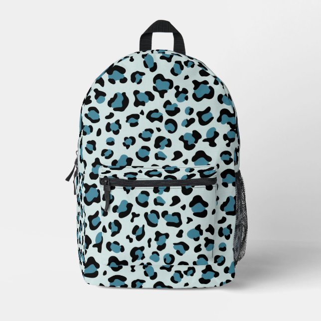 Leopardendrucke, Leoparden-Spots, Blauer Leopard Bedruckter Rucksack (Vorderseite)