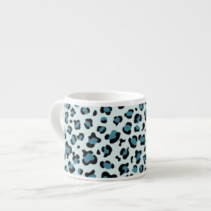 Leopardendrucke, Leoparden-Spots, Blauer Leopard Espressotasse