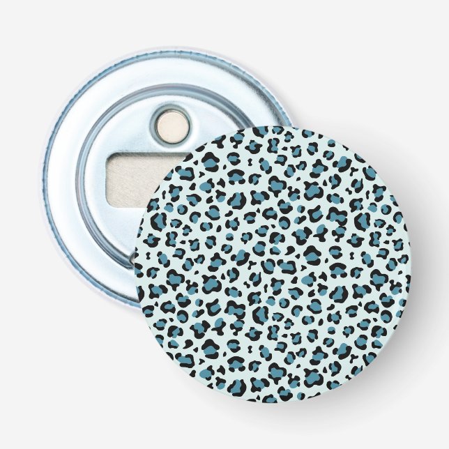 Leopardendrucke, Leoparden-Spots, Blauer Leopard Flaschenöffner (Vorderseite)