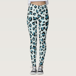 Leopardendrucke, Leoparden-Spots, Blauer Leopard Leggings