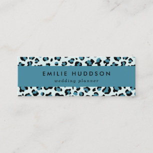 Leopardendrucke, Leoparden-Spots, Blauer Leopard Mini Visitenkarte