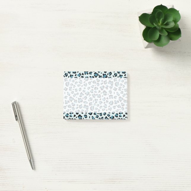 Leopardendrucke, Leoparden-Spots, Blauer Leopard Post-it Klebezettel (Büro)