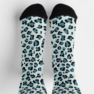 Leopardendrucke, Leoparden-Spots, Blauer Leopard Socken