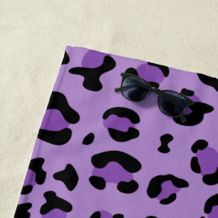 Leopardendrucke, Leoparden-Spots, Lila Leopard Strandtuch