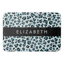 Leopardendrucke, Spots, Blauer Leopard, Ihr Name Badematte