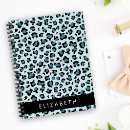 Leopardendrucke, Spots, Blauer Leopard, Ihr Name Notizbuch