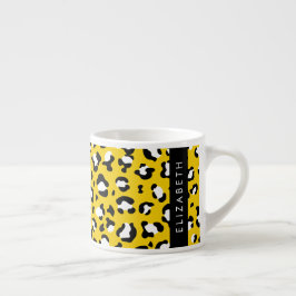 Leopardendrucke, Spots, Gelber Leopard, Ihr Name Espressotasse