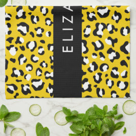 Leopardendrucke, Spots, Gelber Leopard, Ihr Name Geschirrtuch