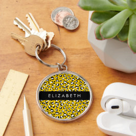 Leopardendrucke, Spots, Gelber Leopard, Ihr Name Schlüsselanhänger