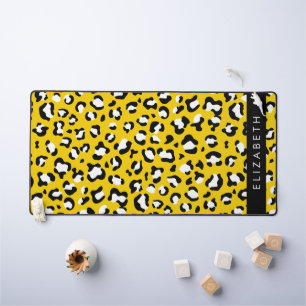 Leopardendrucke, Spots, Gelber Leopard, Ihr Name Schreibtischunterlage