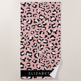 Leopardendrucke, Spots, rosa Leoparden, Ihr Name Strandtuch