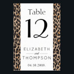 Leopardendruckerei, Spots, Brauner Leopard, Hochze Tischnummer<br><div class="desc">Fügen Sie Ihrer Hochzeitsfeier eine persönliche Touch mit diesen stilvollen und unvergesslichen Party hinzu! Design zeigt Leopardenmuster in brauner Farbe.</div>