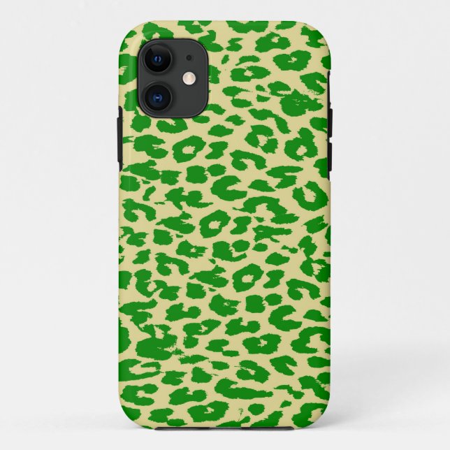 Leopardendruckhaut (grün, Limon, Kornseide) Case-Mate iPhone Hülle (Rückseite)