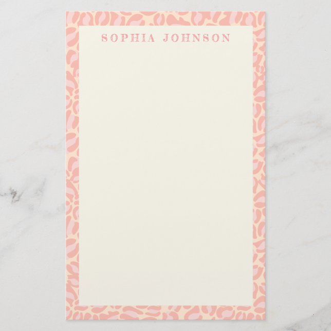 Leopardendrucktextur | Personalisiert Stationer Briefpapier (Vorderseite)