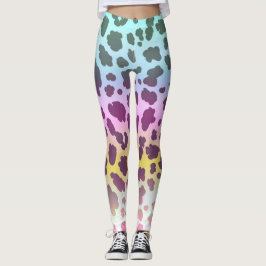 leopardenfarbenes Regenbogenmuster Leggings