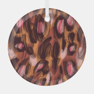 Leopardenflecken Afrikanisches Tiermuster Ornament Aus Glas