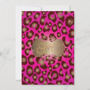Leopardenflecken + Perlflecken/Vintag/heiß-pink Einladung