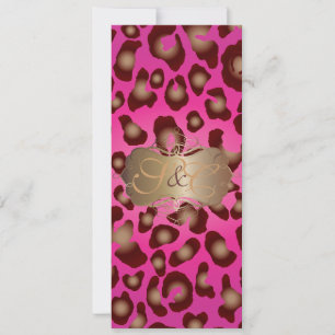 Leopardenflecken + Perlflecken/Vintag/heiß-pink Einladung