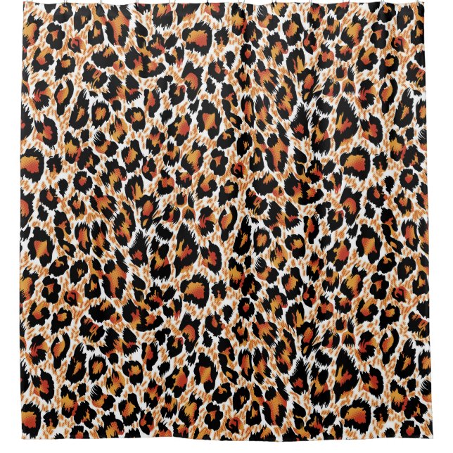 Leopardengeometrie: Gemusterte Illustration Duschvorhang (Vorderseite)