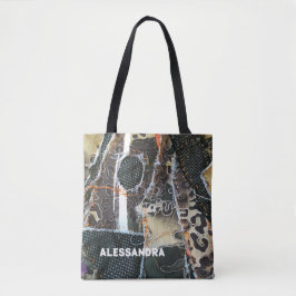 Leopardengrunge in Monogramm Tasche