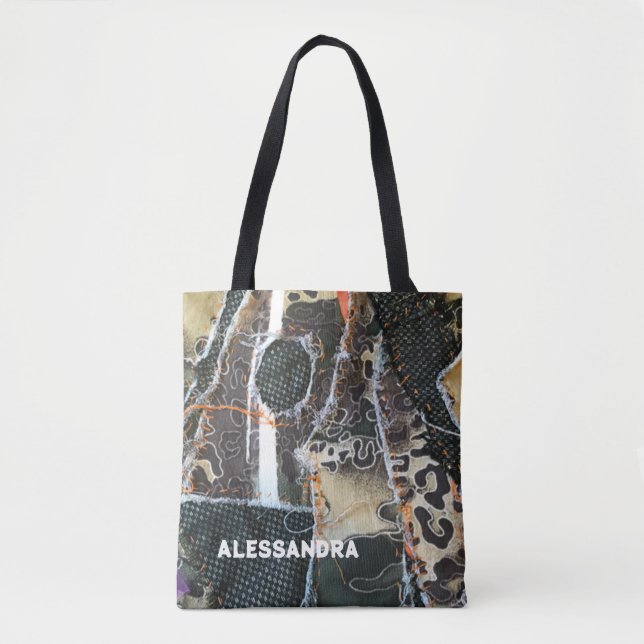 Leopardengrunge in Monogramm Tasche (Vorderseite)