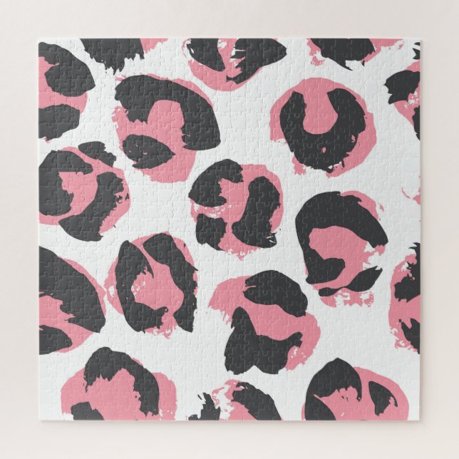 Leopardengürtel: Schwarz-Rosa-Textur (Vertikal)
