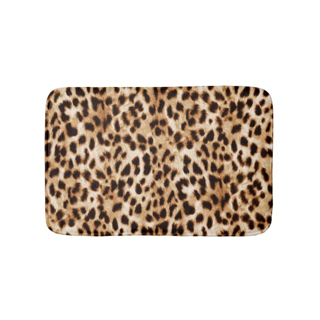 Leopardenhaut, authentisches Wildtiermuster. Badematte (Vorderseite)