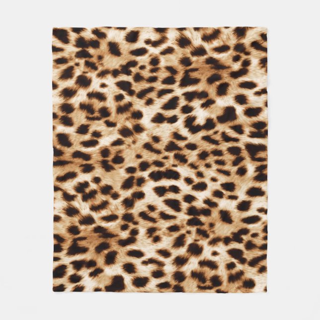 Leopardenhaut, authentisches Wildtiermuster. Fleecedecke (Vorderseite)