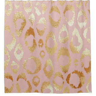 Leopardenhaut, goldene Rose Duschvorhang